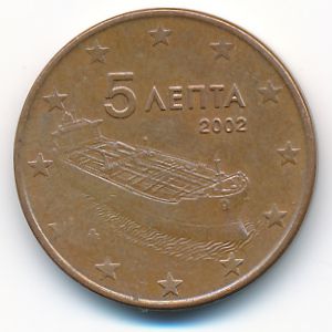 Greece, 5 euro cent, 2002