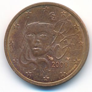 Франция, 1 евроцент (2008 г.)