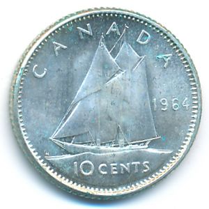 Канада, 10 центов (1964 г.)