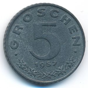 Австрия, 5 грошей (1957 г.)