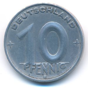 German Democratic Republic, 10 pfennig, 1950