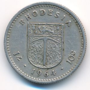 Rhodesia, 1shilling-10 cents, 1964