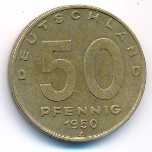 German Democratic Republic, 50 pfennig, 1950