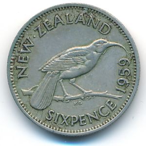 Новая Зеландия, 6 пенсов (1959 г.)