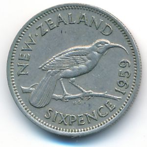 Новая Зеландия, 6 пенсов (1959 г.)