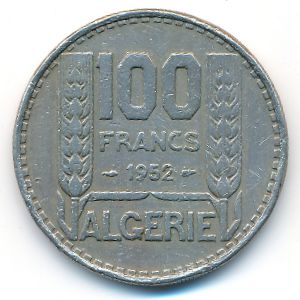 Algeria, 100 francs, 1952