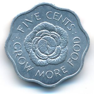 Seychelles, 5 cents, 1972