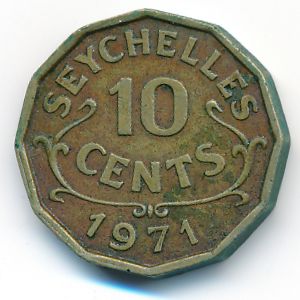 Seychelles, 10 cents, 1971