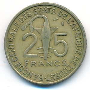 Западная Африка, 25 франков (1971 г.)