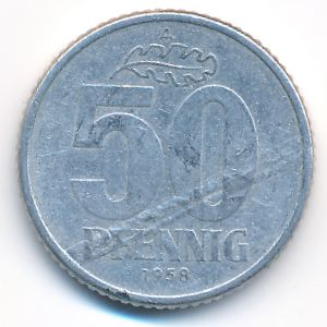 ГДР, 50 пфеннигов (1958 г.)