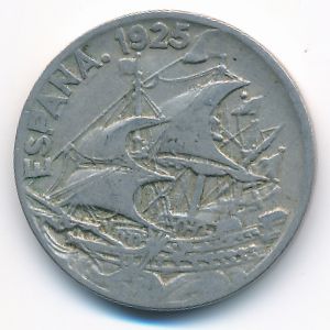 Spain, 25 centimos, 1925