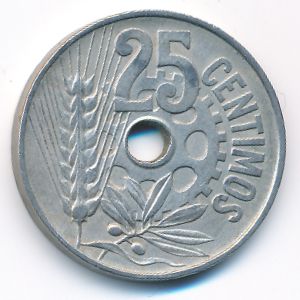 Испания, 25 сентимо (1934 г.)