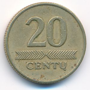 Литва, 20 центов (1997 г.)