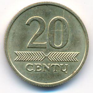 Литва, 20 центов (2007 г.)