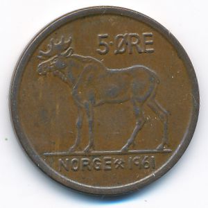 Норвегия, 5 эре (1961 г.)