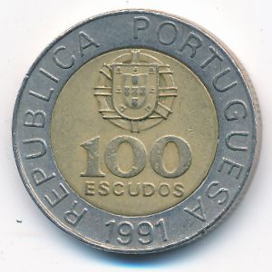 Португалия, 100 эскудо (1991 г.)