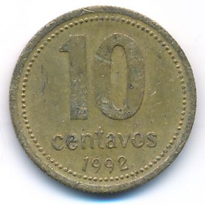 Argentina, 10 centavos, 1992