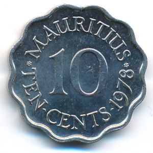 Mauritius, 10 cents, 1978