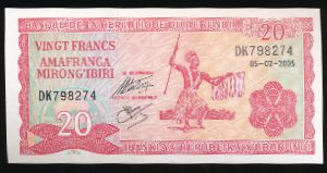 Burundi, 20 франков, 2005