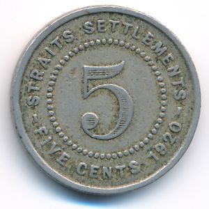 Стрейтс-Сетлментс, 5 центов (1920 г.)
