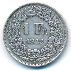 Швейцария, 1 франк (1943 г.)
