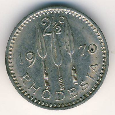 Родезия, 2 1/2 цента (1970 г.)