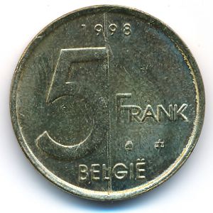 Бельгия, 5 франков (1998 г.)