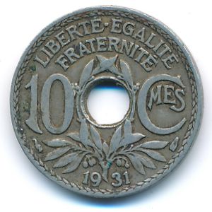 France, 10 centimes, 1931