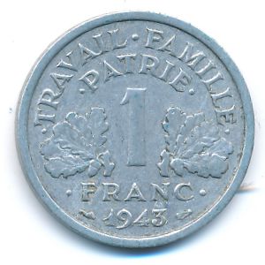 Франция, 1 франк (1943 г.)