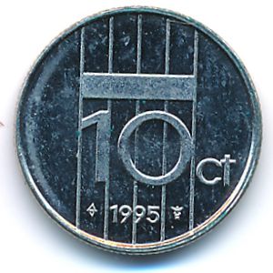 Netherlands, 10 cents, 1995
