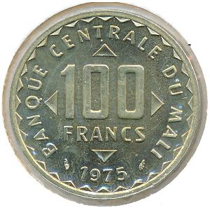 Mali, 100 франков, 1975