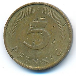 ФРГ, 5 пфеннигов (1991 г.)