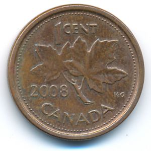 Canada, 1 цент, 2008
