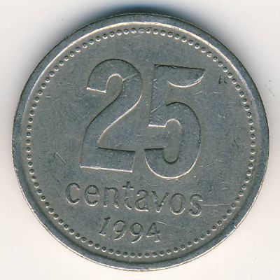 Аргентина, 25 сентаво (1994 г.)