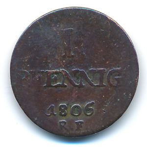 Hesse-Darmstadt, 1 pfennig, 1806