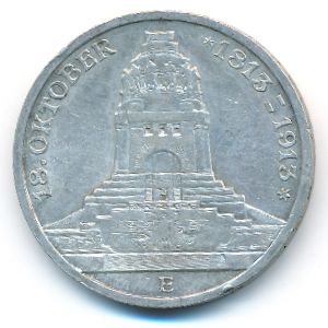 Saxony, 3 mark, 1913