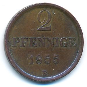 Braunschweig, 2  пфеннинга, 1855