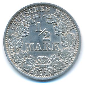 Германия, 1/2 марки (1915 г.)