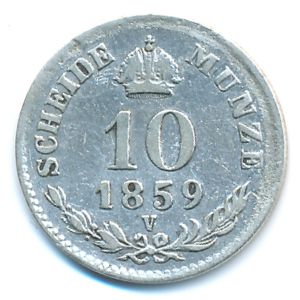 Austria, 10 kreuzer, 1859