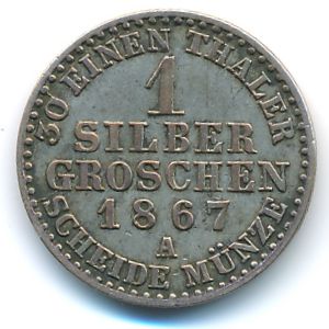 Prussia, 1 groschen, 1867