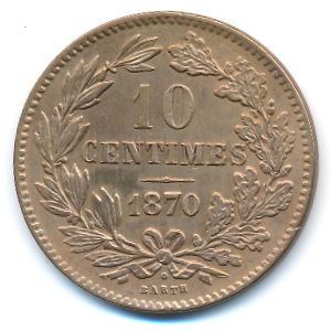 Luxemburg, 10 centimes, 1870