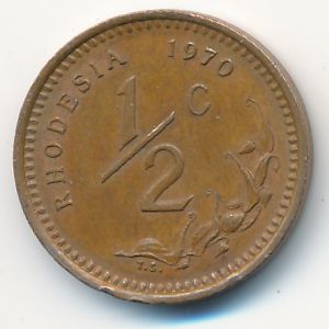 Родезия, 1/2 цента (1970 г.)