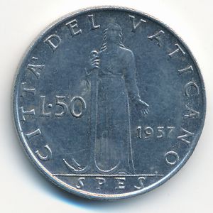 Ватикан, 50 лир (1957 г.)