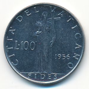 Ватикан, 100 лир (1956 г.)