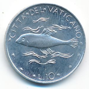 Ватикан, 10 лир (1972 г.)