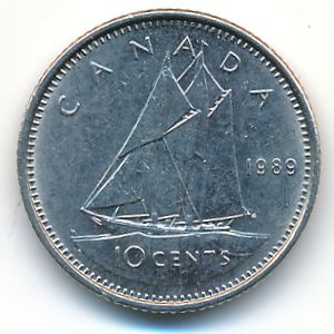 Канада, 10 центов (1989 г.)