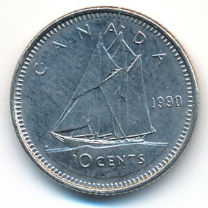 Канада, 10 центов (1990 г.)