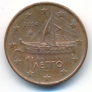 Греция, 1 евроцент (2004 г.)