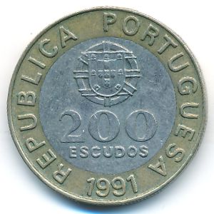 Португалия, 200 эскудо (1991 г.)