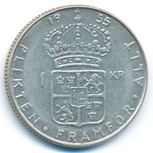 Швеция, 1 крона (1955 г.)